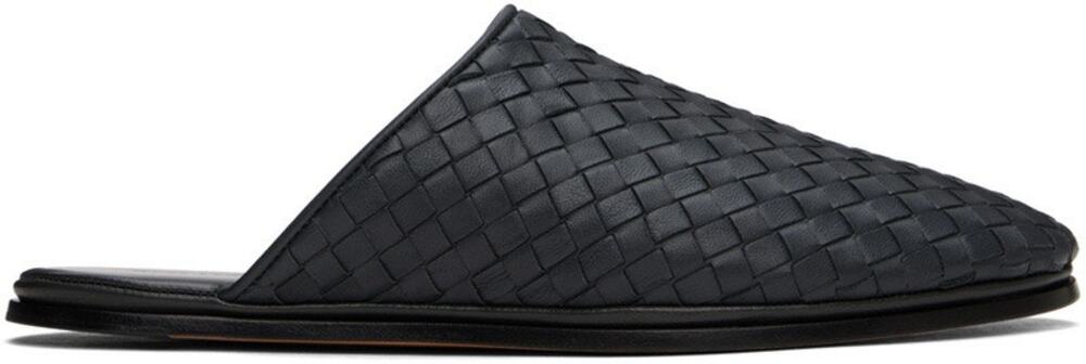 Bottega Veneta NIB Intrecciato Leather Slippers in Ardoise Size 40E